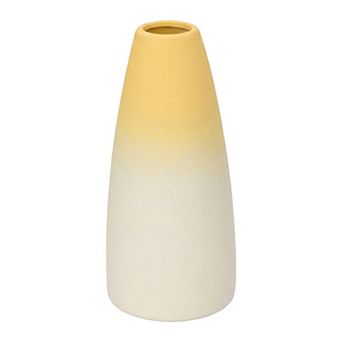 Modern White Ceramic Vase Slim Ribbed Bud Vase for Flowers Minimalist Vase for Shelf 2.4"Lx2.4"Wx5"H