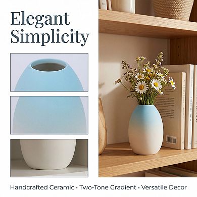 Mini Modern White Ceramic Vase Tiny Ribbed Bud Vase Single Stem Minimalist Vase 2.9"Lx2.9"Wx3.9"H