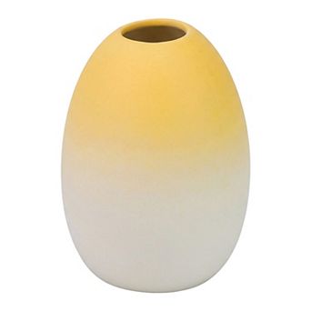 Mini Modern White Ceramic Vase Tiny Ribbed Bud Vase Single Stem Minimalist Vase 2.9"Lx2.9"Wx3.9"H