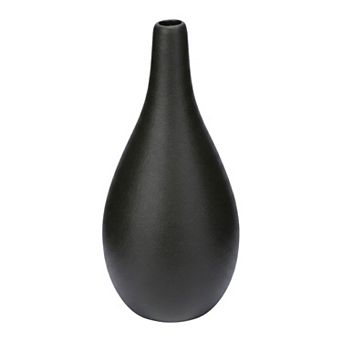 Modern Ribbed Ceramic Vase for Home Decor Small Boho Decorative Flower Vase for Shelf 3"Lx3"Wx6.5"H