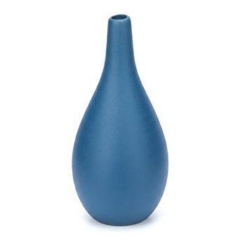 Modern Ribbed Ceramic Vase for Home Decor Small Boho Decorative Flower Vase for Shelf 3"Lx3"Wx6.5"H
