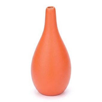 Modern Ribbed Ceramic Vase for Home Decor Small Boho Decorative Flower Vase for Shelf 3"Lx3"Wx6.5"H