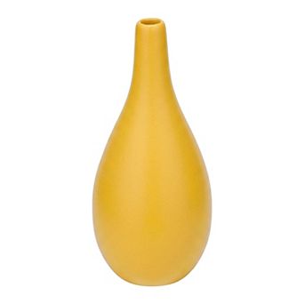 Modern Ribbed Ceramic Vase for Home Decor Small Boho Decorative Flower Vase for Shelf 3"Lx3"Wx6.5"H