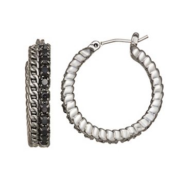 Simply Vera Vera Wang Silver Tone Gemstone Hoop Earrings