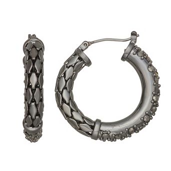 Simply Vera Vera Wang Silver Tone Click It Hoop Earrings