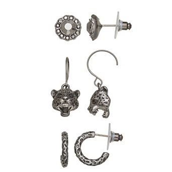 Simply Vera Vera Wang 3-Pair Panther Earring Set
