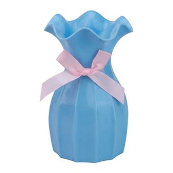 Geometric Plastic Flower Vase Modern Vase for Home Unbreakable Origami Bud Vase 4.1"Lx4.1"Wx6.3"H