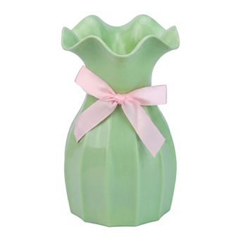 Geometric Plastic Flower Vase Modern Vase for Home Unbreakable Origami Bud Vase 4.1"Lx4.1"Wx6.3"H