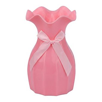 Geometric Plastic Flower Vase Modern Vase for Home Unbreakable Origami Bud Vase 4.1"Lx4.1"Wx6.3"H