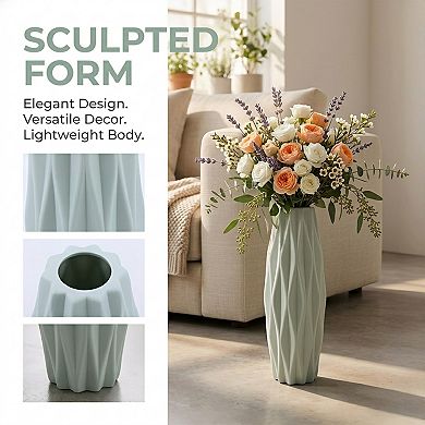Clear Plastic Bud Vase Tall Slim Single Stem Flower Vase Unbreakable Plastic Vase 1.8"Lx1.8"Wx8.3"H