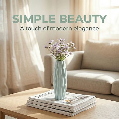 Clear Plastic Bud Vase Tall Slim Single Stem Flower Vase Unbreakable Plastic Vase 1.8"Lx1.8"Wx8.3"H