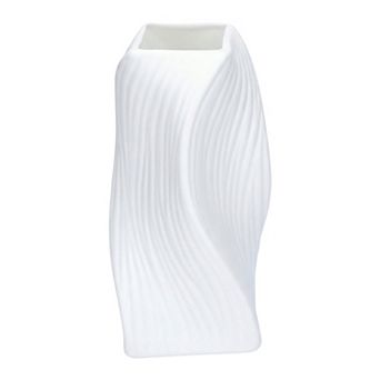 Clear Plastic Bud Vase Modern Flower Vase Unbreakable Small Vase for Office 3.1"Lx3.1"Wx6.3"H