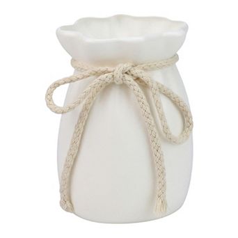 Modern Plastic Flower Vase Unbreakable Geometric Decorative Vase for Home Decor 3.7"Lx3.7"Wx5.3"H