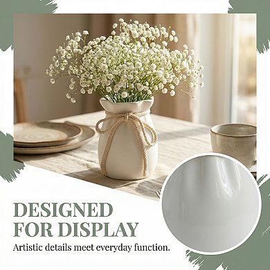 Modern Plastic Flower Vase Unbreakable Geometric Decorative Vase for Home Decor 3.7"Lx3.7"Wx5.3"H