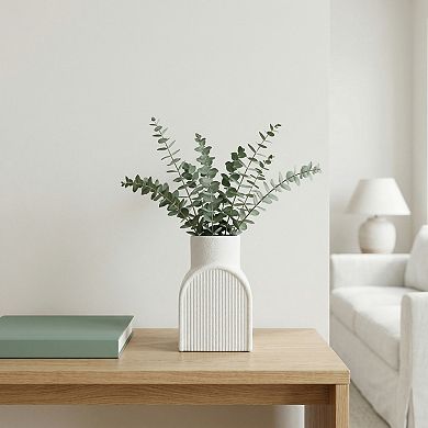 Geometric Plastic Flower Vase Unbreakable Modern Style Container for Home Decor 4.1"Lx3.3"Wx6.1"H