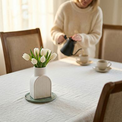 Geometric Plastic Flower Vase Unbreakable Modern Style Container for Home Decor 4.1"Lx3.3"Wx6.1"H