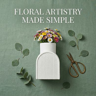 Geometric Plastic Flower Vase Unbreakable Modern Style Container for Home Decor 4.1"Lx3.3"Wx6.1"H