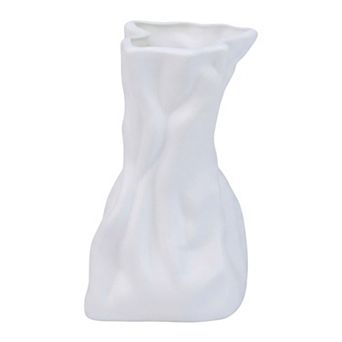Geometric Flower Vase for Modern Home Decor Unbreakable Plastic Vase 3.4"Lx2.6"Wx6.5"H