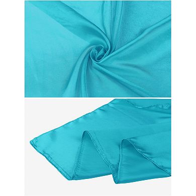 Women's Solid Satin Scarf Large Square Silky Neck Scarf Neckerchief Head Wrap Bandanas