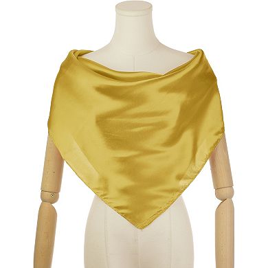 Women's Solid Satin Scarf Large Square Silky Neck Scarf Neckerchief Head Wrap Bandanas