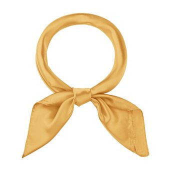 Women's Solid Satin Scarf Large Square Silky Neck Scarf Neckerchief Head Wrap Bandanas
