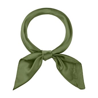 Women's Solid Satin Scarf Large Square Silky Neck Scarf Neckerchief Head Wrap Bandanas