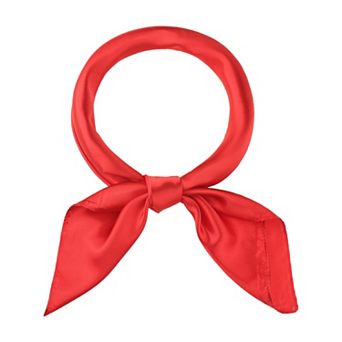 Women's Solid Satin Scarf Large Square Silky Neck Scarf Neckerchief Head Wrap Bandanas