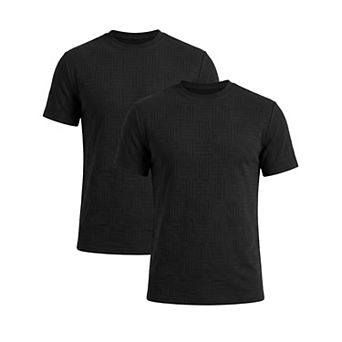 2 Packs Men's Textured T-Shirts Short Sleeve Crew Neck Soft Casual Summer Tee Shirt