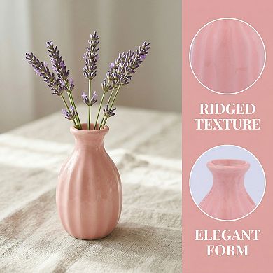 Mini Ceramic Bud Vase Small Decorative Flower Vase for Single Stem Tiny Matte Vase 1.8"Lx1.8"Wx3"H