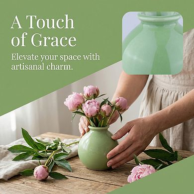 Small Ceramic Square Bud Vase Mini Cube Flower Vase with Wide Mouth Matte Vase 2.8"Lx2.8"Wx2.8"H