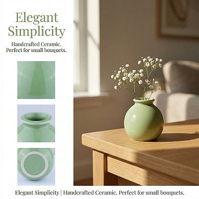 Small Ceramic Square Bud Vase Mini Cube Flower Vase with Wide Mouth Matte Vase 2.8"Lx2.8"Wx2.8"H