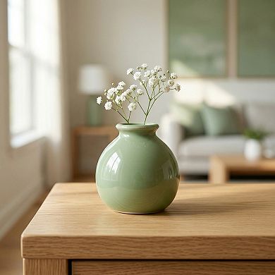 Small Ceramic Square Bud Vase Mini Cube Flower Vase with Wide Mouth Matte Vase 2.8"Lx2.8"Wx2.8"H