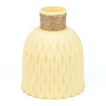 Geometric Plastic Flower Vase Tall Bud Vase for Centerpieces Unbreakable Vase 4.7"Lx4.7"Wx5.7"H