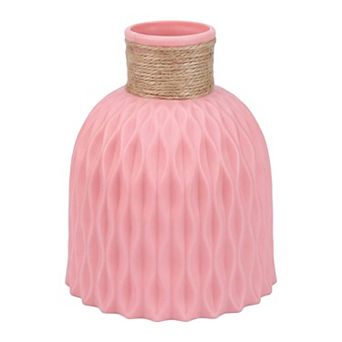 Geometric Plastic Flower Vase Tall Bud Vase for Centerpieces Unbreakable Vase 4.7"Lx4.7"Wx5.7"H