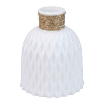 Geometric Plastic Flower Vase Tall Bud Vase for Centerpieces Unbreakable Vase 4.7"Lx4.7"Wx5.7"H