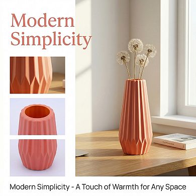Clear Plastic Bud Vase Tall Slim Plastic Flower Vase for Decor Unbreakable Vase 2.4"Lx2.4"Wx8.3"H