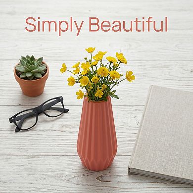 Clear Plastic Bud Vase Tall Slim Plastic Flower Vase for Decor Unbreakable Vase 2.4"Lx2.4"Wx8.3"H