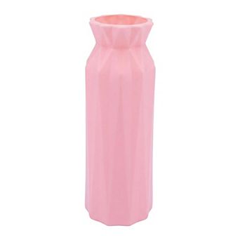 Flower Vase Clear Unbreakable Narrow Bud Vase for Single Stem Roses Plastic Vase 2.8"Lx2.8"Wx7.9"H