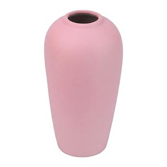 Ceramic Vase for Home Decor, Ribbed Textured Flower Vase Minimalist Vase for Shelf 3.1"Lx3.1"Wx6.1"H