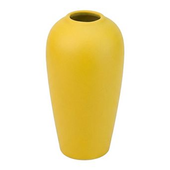 Ceramic Vase for Home Decor, Ribbed Textured Flower Vase Minimalist Vase for Shelf 3.1"Lx3.1"Wx6.1"H