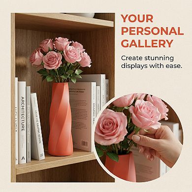 Clear Plastic Bud Vase Tall Slim Flower Vase Unbreakable Modern Decorative Vase 2.8"Lx2.8"Wx8.3"H
