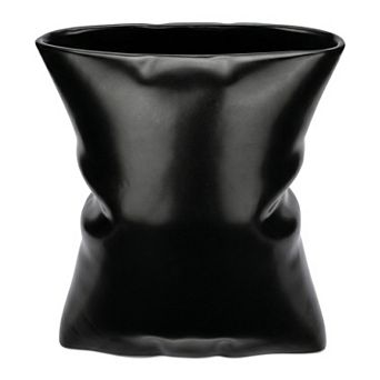 Modern Abstract Ceramic Vase for Decor Large Opening Wide Flower Vase for Bouquets 5.6"Lx4.2"Wx6.2"H