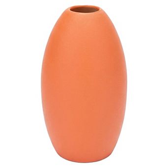 Modern White Ceramic Vase for Home Decor Ribbed Textured Flower Vase for Boho 3.5"Lx3.5"Wx6.1"H