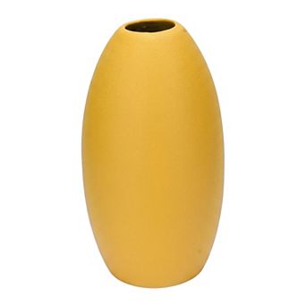 Modern White Ceramic Vase for Home Decor Ribbed Textured Flower Vase for Boho 3.5"Lx3.5"Wx6.1"H