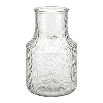 Large Glass Vase for Flowers Wide Mouth Thickened Geometric Cylinder Vase for Home 3.5"Lx3.5"Wx8.3"H