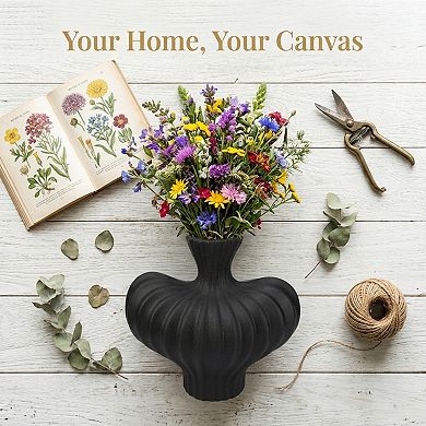 Modern Geometric Flower Vase Composite Plastic Unbreakable Vase for Centerpieces 10"Lx10"Wx9.3"H