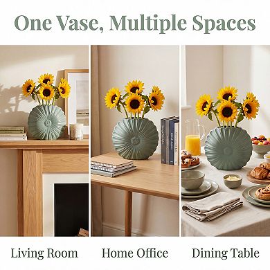 Modern Geometric Flower Vase Unbreakable Plastic Decorative Vase for Home 3.9"Lx1.2"Wx6.9"H