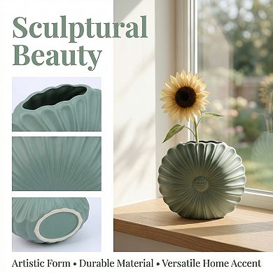 Modern Geometric Flower Vase Unbreakable Plastic Decorative Vase for Home 3.9"Lx1.2"Wx6.9"H