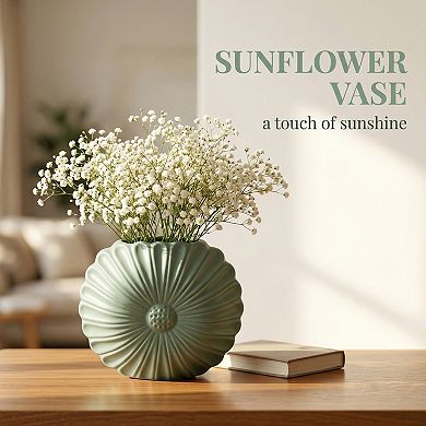 Modern Geometric Flower Vase Unbreakable Plastic Decorative Vase for Home 3.9"Lx1.2"Wx6.9"H