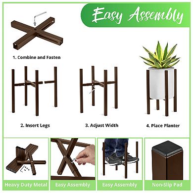 Sorbus Adjustable Metal Plant Stand - for Modern Home Decor, Houseplants